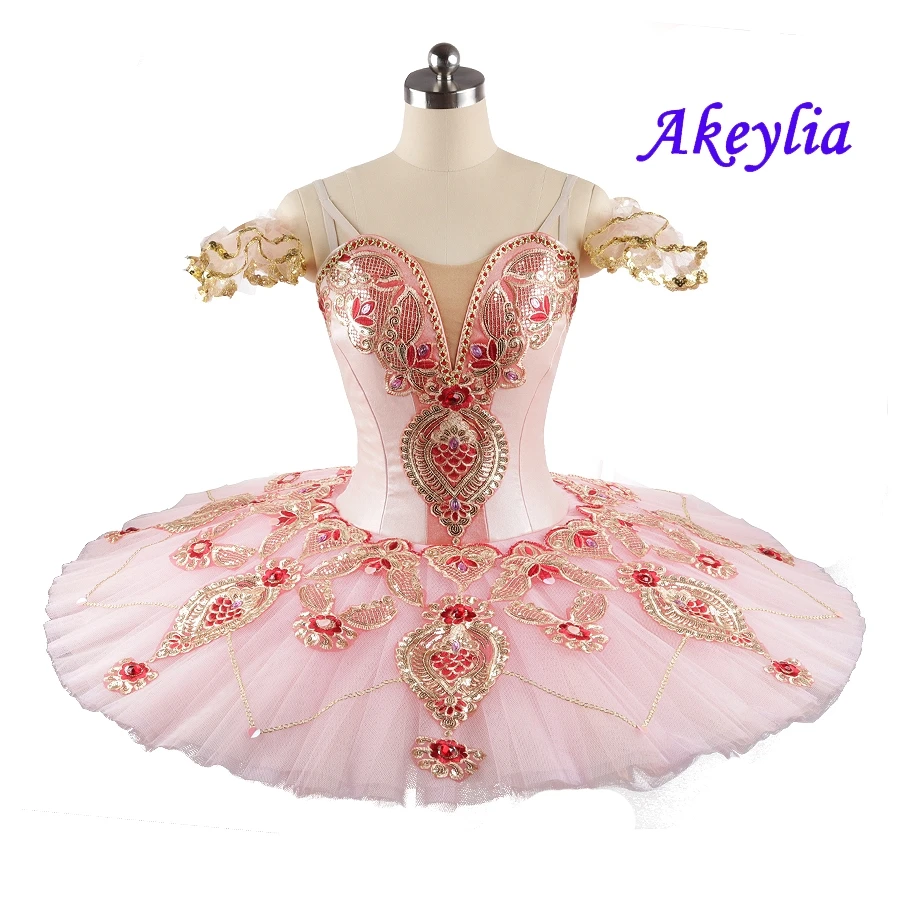 Top Trends: Sleeping Beauty Princess Aurora Ballet Tutu Professional Pink Peach Girl Competition Women Pancake Tutu Ballet Classical Dress Shoppable Styles