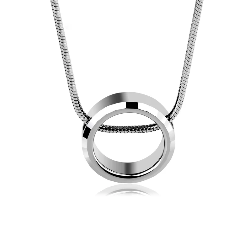 Top Trends: Round Pendant With 1.5mm Titanuim Steel Chain Necklace For Couples' Jewelry, , Engraving Shoppable Styles - Image 6