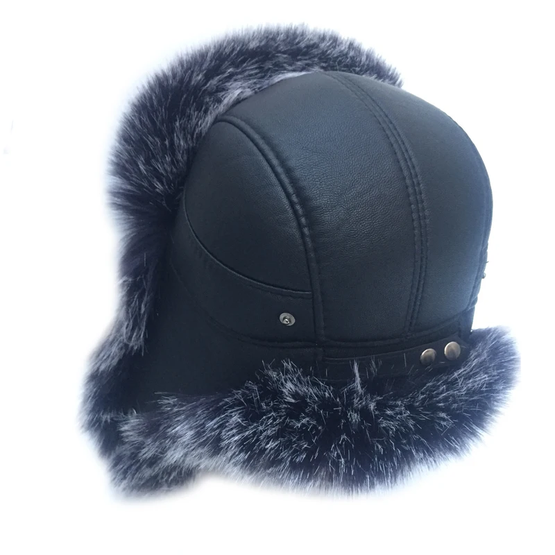 Top Trends: MTTZSYLHH Men's Pilot Hat Fox Fur Russian Winter Hat Warm Upscale Ears Bombshell Artificial Leather Shoppable Styles - Image 4