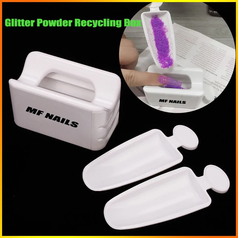 Top Trends: 1PC Double Layer Glitter Powder Recycling Box White Color Nail Art ManicureTools For DIY Nail Storage Portable Container 2022 Shoppable Styles