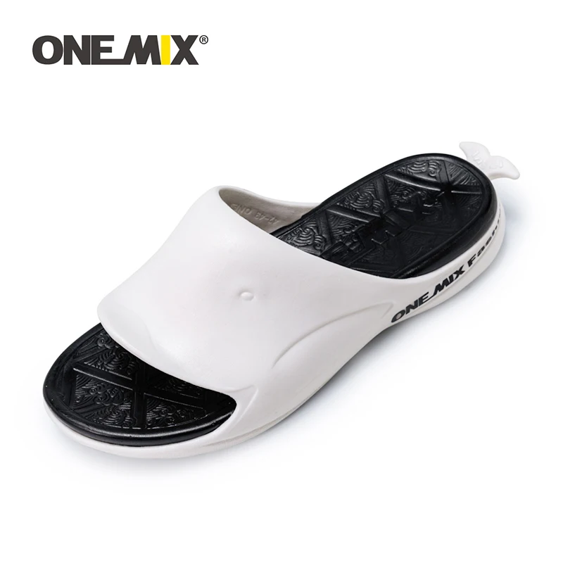 Top Trends: ONEMIX Summer Slippers Flip Flops For Women Beach Shoe Men Slippers Black White Non-slip Bathroom Slides Indoor Lover Slippers Shoppable Styles