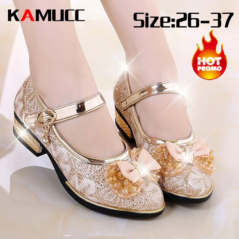 Top Trends: 2021 New Baby Girls Sandals Children Shoes Princess Wedge Sandals Fashion PU Leather Sandals For Girls Bow Non-slip Low Heels Shoppable Styles