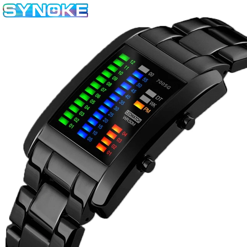 Top Trends: PANARS Electronic Watch For Men Waterproof Stainless Steel LED Date Binary Dropshipping Men's Square Sport Digital Watches Mens Shoppable Styles