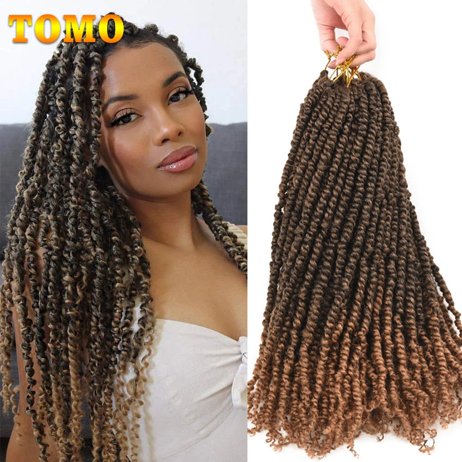 Top Trends: TOMO 12 18 24 Inch Pre-twisted Passion Twist Crochet Hair Pre-looped Bohemian Curly Braids Synthetic Braiding Hair Extensions Shoppable Styles