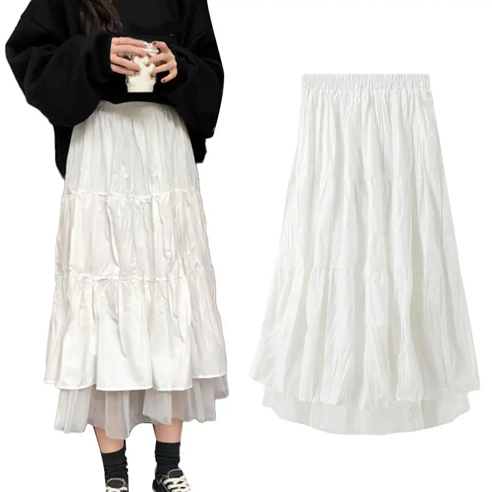 Top Trends: Fashion Women A Line Pleated Tulle Elastic High Waist Party Long Maxi Skirt Shoppable Styles