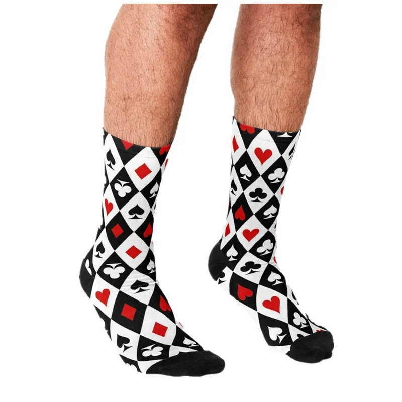 Top Trends: Funny Men&#039;s Socks Playing Cards Suit Symbols Pattern Printed Hip Hop Men Happy Socks Cute Boys Street Style Crazy Socks For Men Shoppable Styles