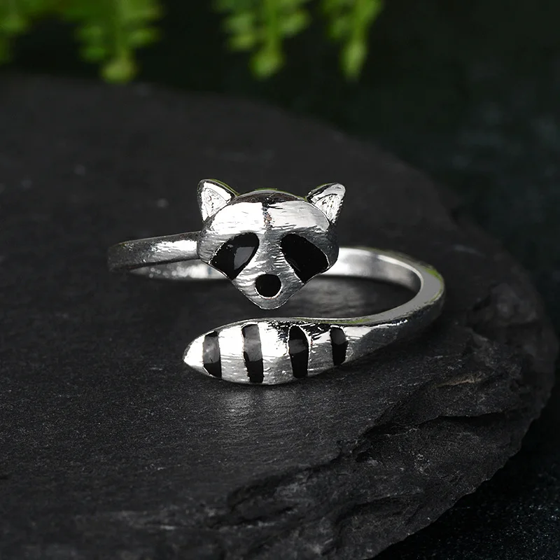 Top Trends: New Cartoon Animals Cute Delicate Raccoon Fox Tail Jewelry Ladies Engagement Wedding Gift Open Ring Shoppable Styles