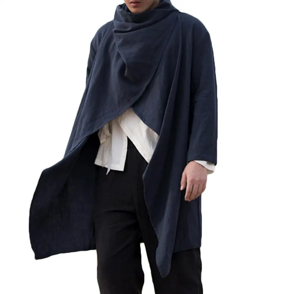 Top Trends: Fashion Men Spring Gothic Punk Long Sleeve Cloak Stage Costume Hiphop Cape Ruffle Shawl Midi Cardigan Coat Trench Jackets Shoppable Styles