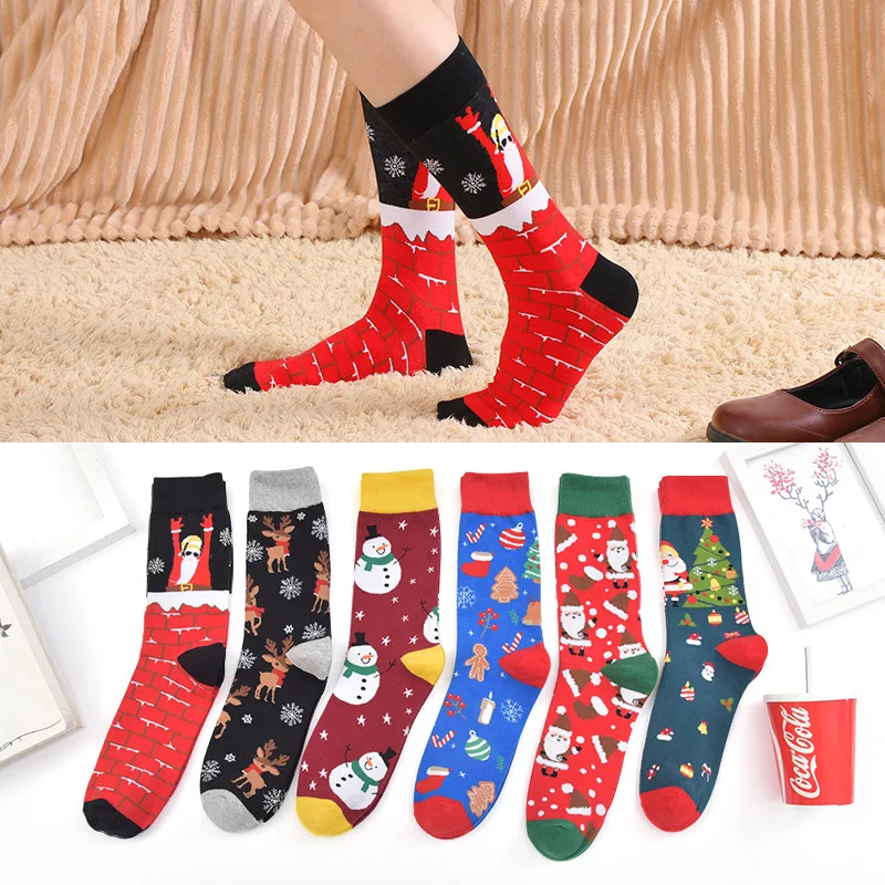 Top Trends: Christmas Fashion Christmas Men&#039;s And Women&#039;s Cotton Socks Cartoon Holiday Elderly Snowman Elk Plus Size Socks Shoppable Styles