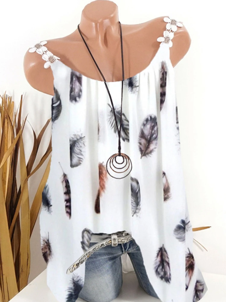 Top Trends: New Ladies T-shirt Vest T-shirt Tops Fashion Printing Sleeveless Bottoming Shirt Shoppable Styles