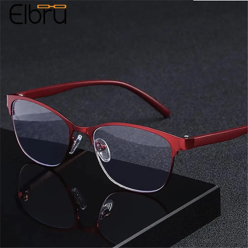 Top Trends: Elbru Retro Metal Cat Eye Reading Glasses Women Presbyopic Blue Light Blocking Eyeglasses Optical Eyewear+ 1 1.5 2 2.5 3 3.5 4 Shoppable Styles