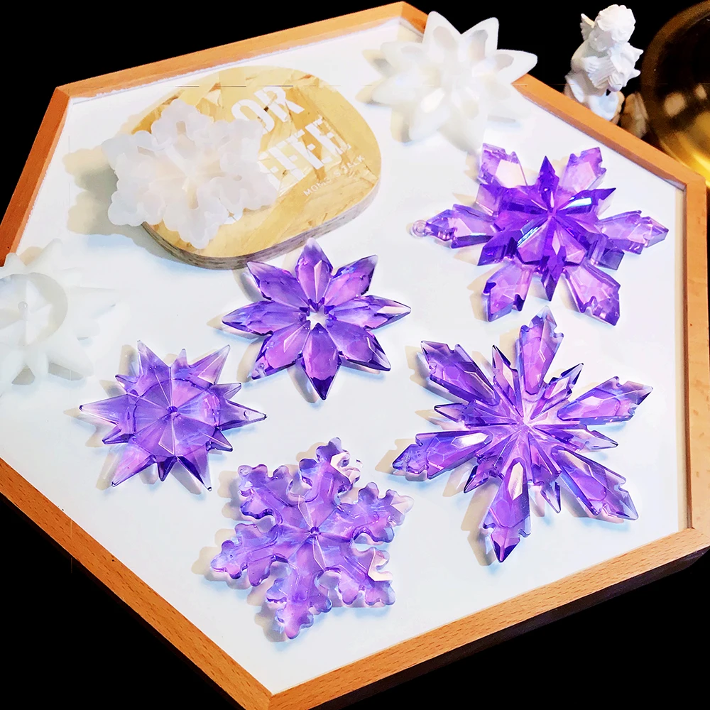 Top Trends: Crystal Epoxy Resin Mold Ornaments Snowflake Shape Resin Mold Christmas Tree Pendant Silicone Molds For Jewelry Making Mold Shoppable Styles