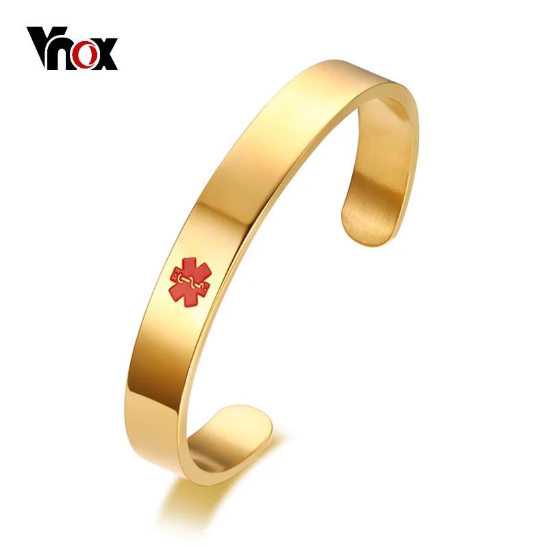 Top Trends: Vnox Free Engraving Cuff Bangle Medical Alert ID Emergency ICE Bracelet Secret Message Hidden Shoppable Styles