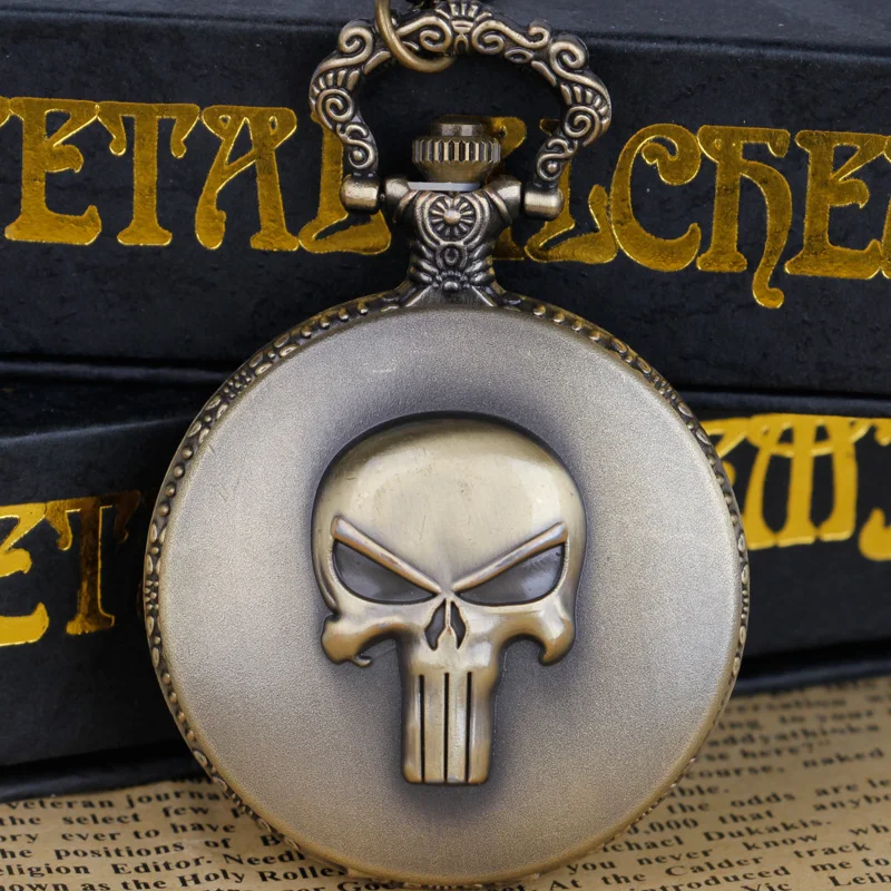 Top Trends: Anime Movie Skull Theme Quartz Pocket Watches Necklace For Men Women Antique Bronze Fob Chain Watch With Best Gifts Shoppable Styles