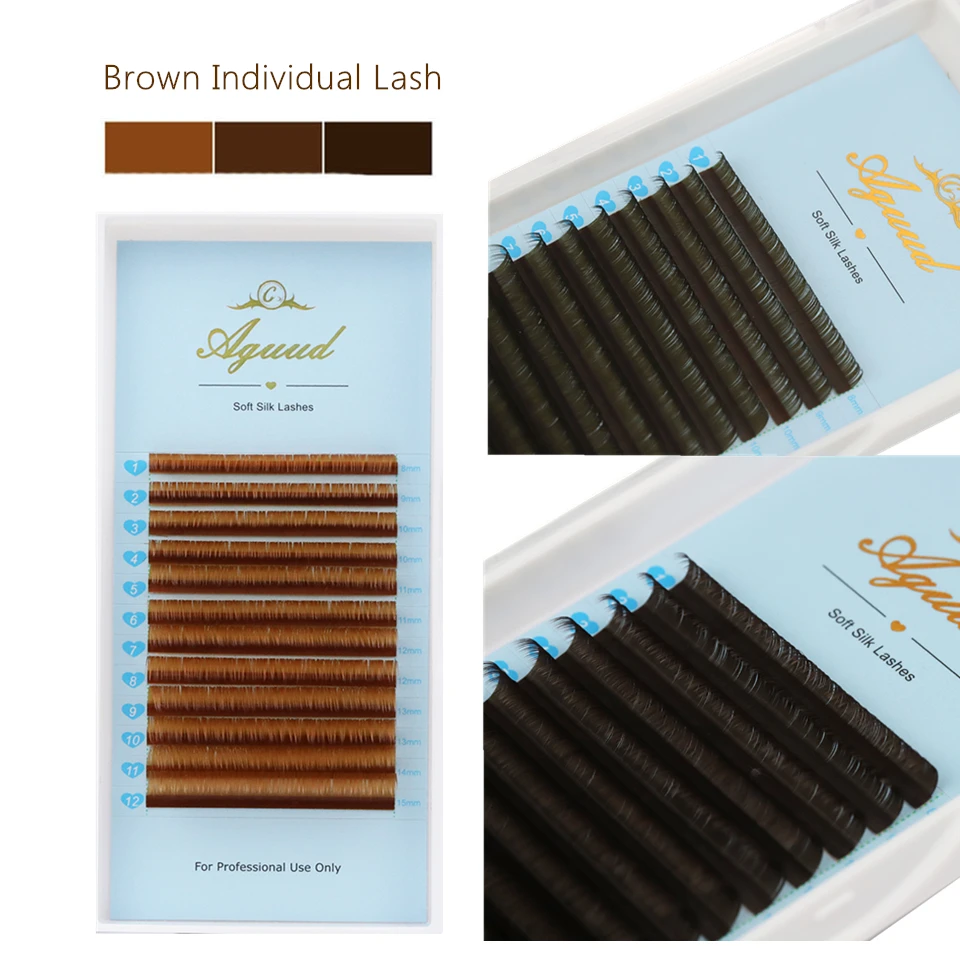 Top Trends: Brown Eyelash Extension Brown Light Brown Dark Brown Color Individual Eyelash Colour Eyelashes Russian Volume Silk Lashes Shoppable Styles