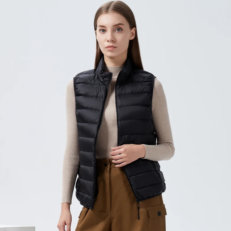 Top Trends: Women Vests 2021 New Winter Ultra Light White Duck Down Vest Female Slim Sleeveless Jacket Women's Windproof Warm Waistcoat Shoppable Styles