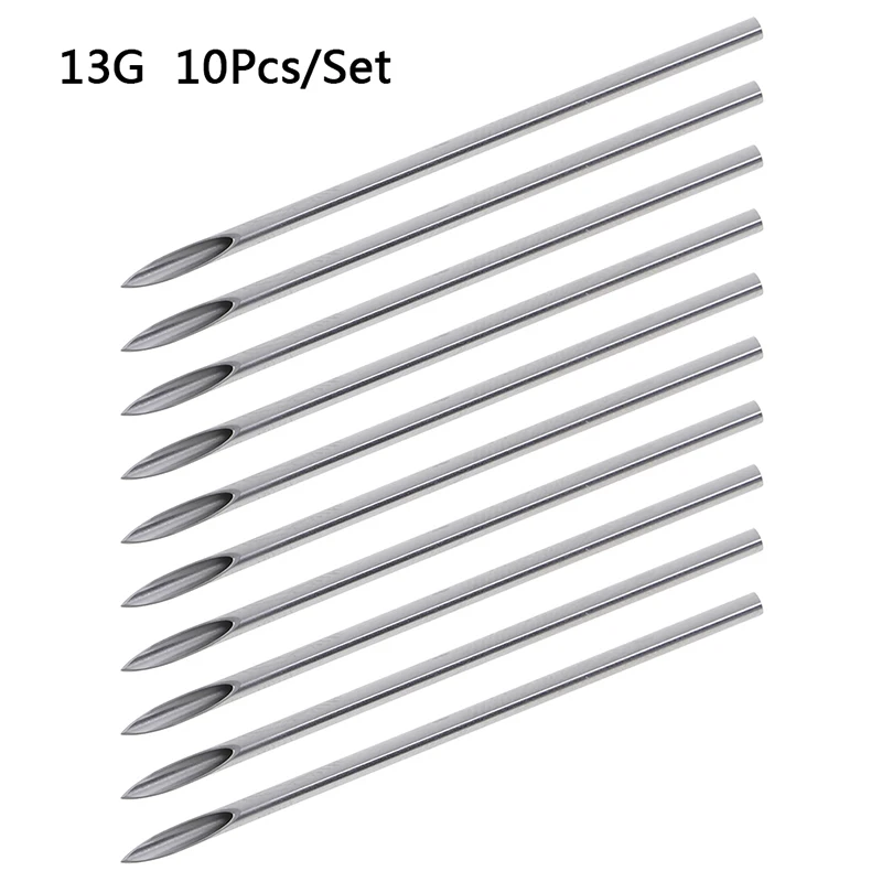 Top Trends: 10pcs / set Disposable Tattoo 12g / 14g / 16g / 18g / 20g Piercing Needles For Navel Nipple Ear Nose Lip Tattoo Piercing Needles Kit Tool Shoppable Styles