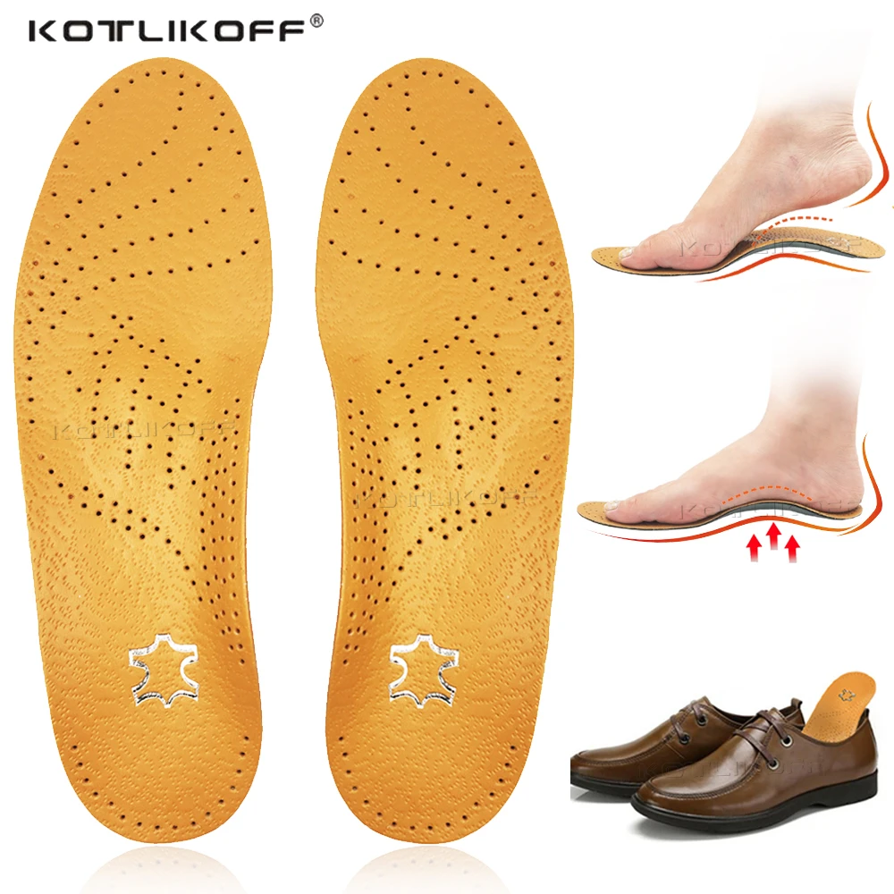 Top Trends: KOTLIKOFF Premium Leather Orthotic Insole For Flat Feet Arch Support Orthopedic Shoes Sole Insoles For Feet Correction OX Leg Shoppable Styles