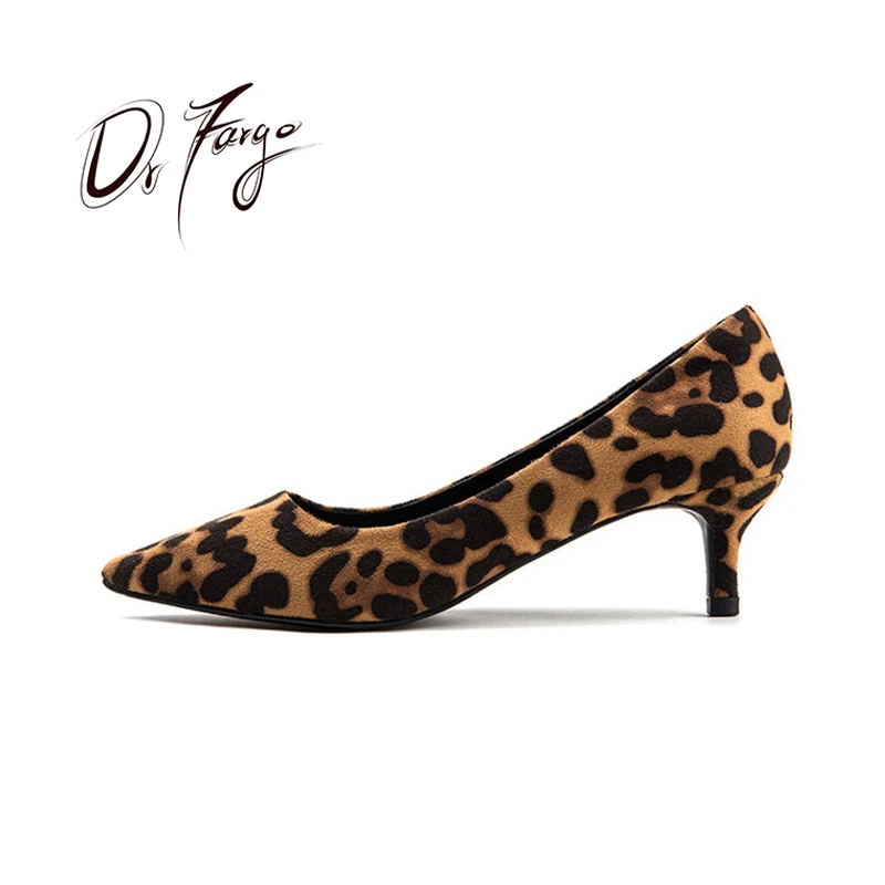 Top Trends: DRFARGO 2023 Shoes Women Leopard OL Shoes Classic Thin&amp;Thick Heel Low Heel Soft Sole Shallow Mouth Femme Chaussure Size 33-41 Shoppable Styles