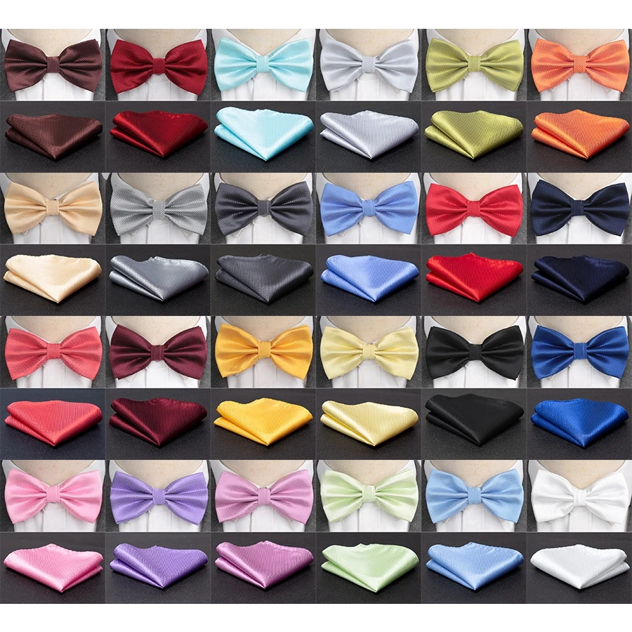 Top Trends: Men Bowtie Cravat Set Solid Fashion Butterfly Party Wedding Bow Ties Girls Formal Dress Tie Mens Bowknot Wholesale Accessories Shoppable Styles - Image 3