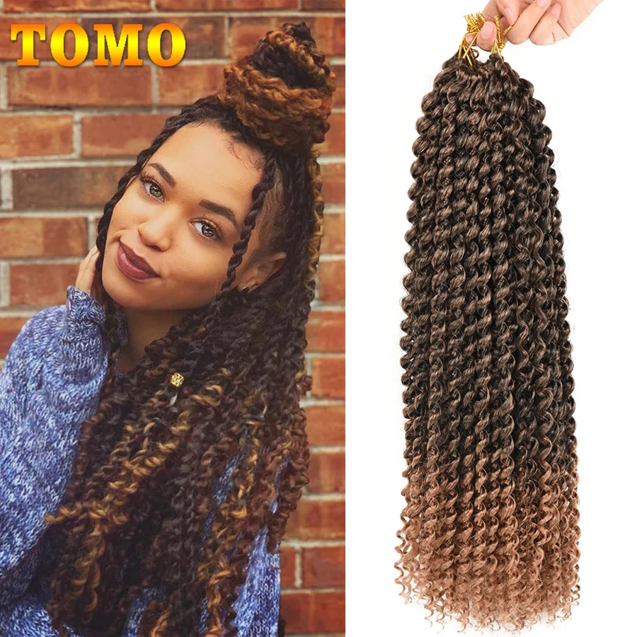 Top Trends: TOMO Passion Twist Crochet Braids 14 18 22 ”Long Water Wave Synthetic Braiding Hair Extension For Women Kinky Curly Twist Hair Shoppable Styles