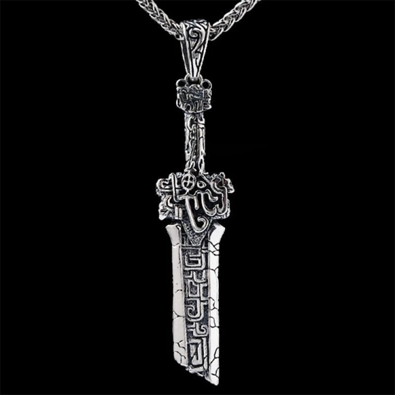 Top Trends: Knight Metal Broken Sword Anchor Hammer Muslim Sword Pendant Men's Stainless Steel Chain Necklace Vintage Jewelry Gift Shoppable Styles