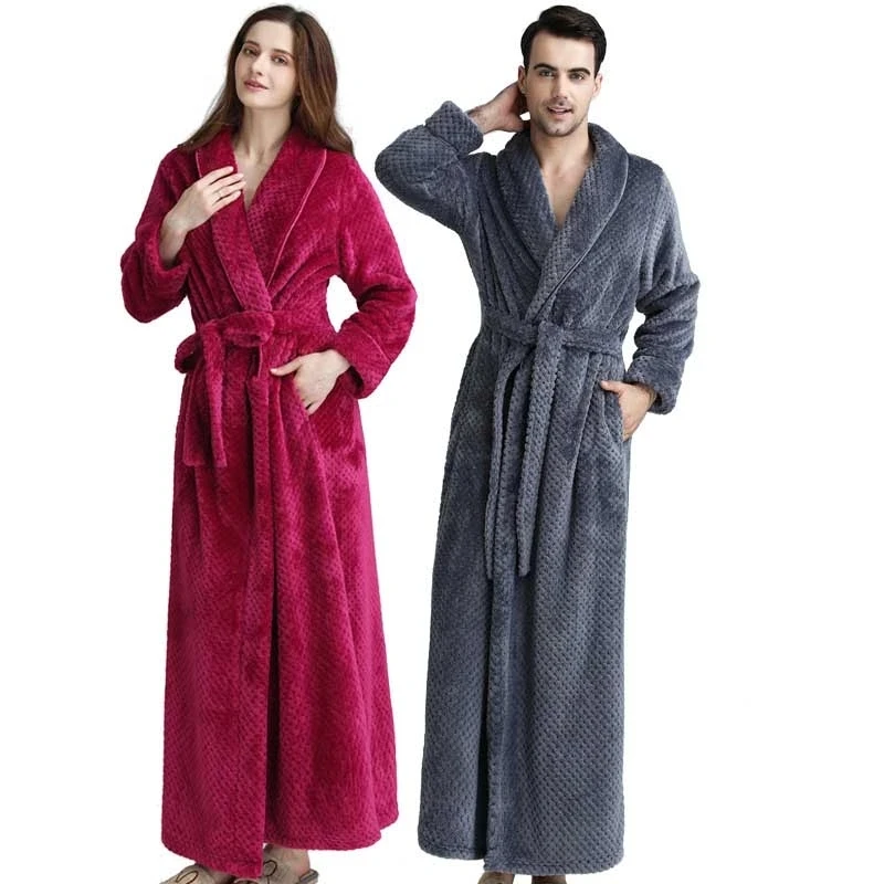 Top Trends: Winter Long Bathrobe Women Fluffy Warm Lover Bath Robe With Sashes Soft Kimono Dressing Gown Solid Comfortable Sleepwear Female Shoppable Styles - Image 3