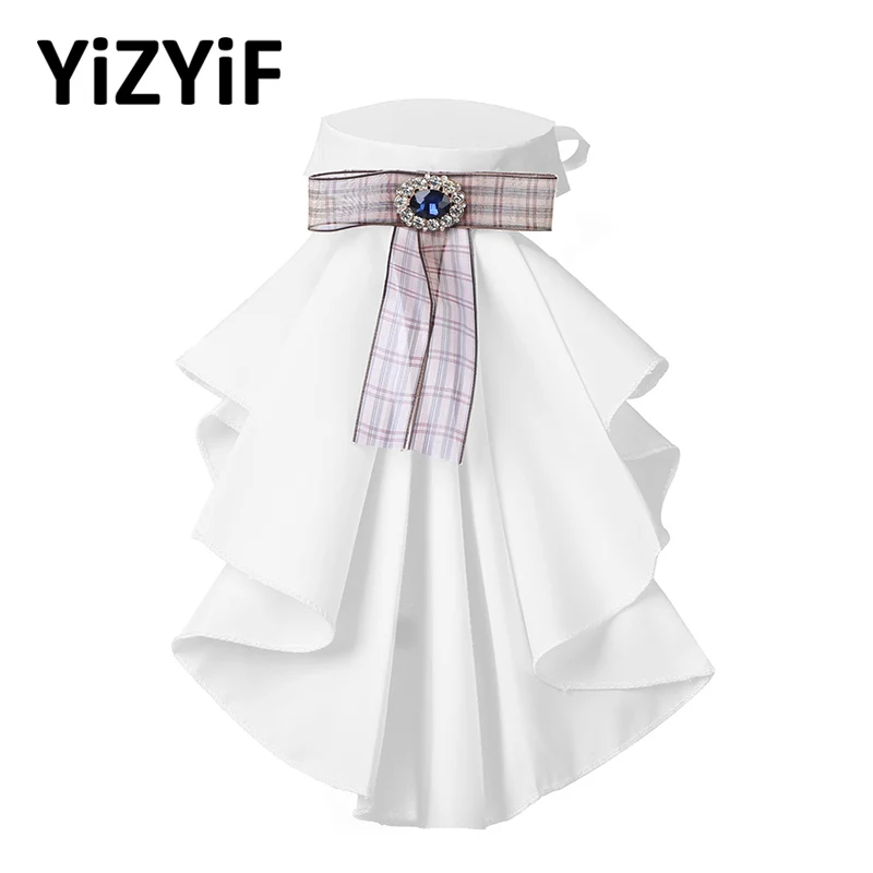 Top Trends: Victorian Renaissance Detachable Ruffled Jabot Neck Collar Stage Party Steampunk Costume Accessory Fake Collar Detachable Collar Shoppable Styles