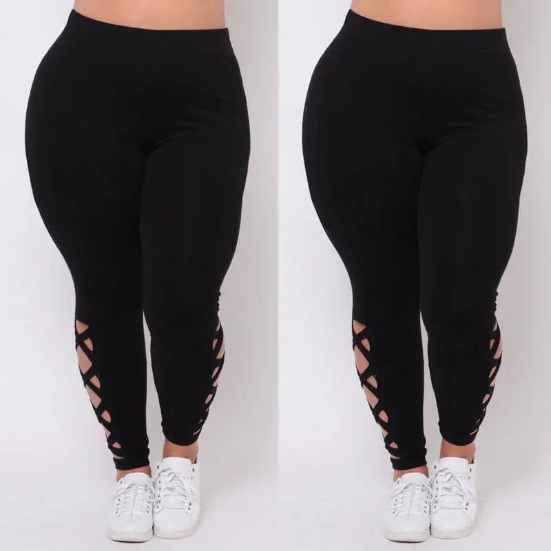 Top Trends: Fashion Women Plus Size L XL 2X 3X Criss-Cross Soft Comfort Skinny Leggings Pants Shoppable Styles - Image 3