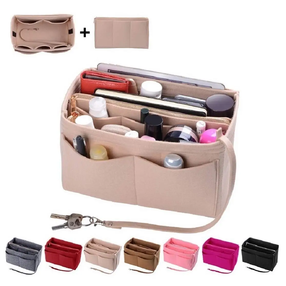 Top Trends: Purse Organizer Insert, Felt Bag Organizer With Zipper, Bag In Bag, Handbag & Tote Shaper, Perfect For Speedy Neverfull Shoppable Styles