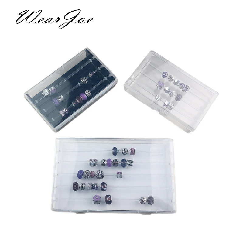 Top Trends: Transparent Acrylic Charms Beads Display Rod Tray Box Fit Pandora Trollbeads Chamilia Biagi Nd European Style Beads Storage Case Shoppable Styles