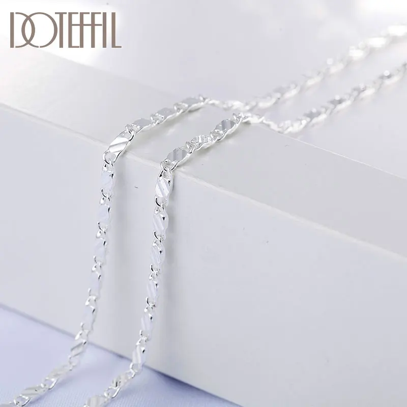 Top Trends: DOTEFFIL 925 Sterling Silver 16 / 18 / 20 / 22 / 24 / 26 / 28 / 30 Inch 2mm Charm Chain Necklace For Women Man Fashion Wedding Party Jewelry Shoppable Styles