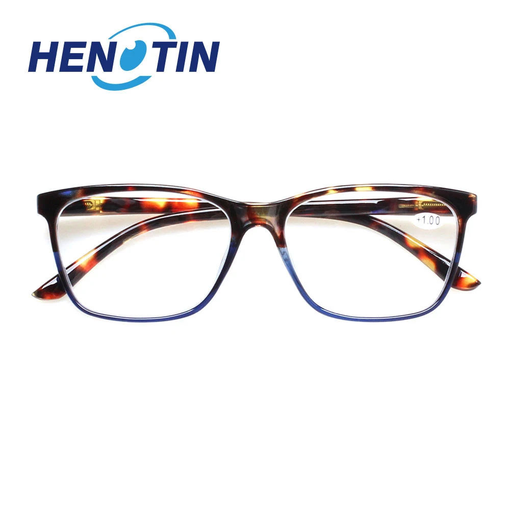 Top Trends: Henotin Reading Glasses Spring Hinge Rectangular Frame Men And Women HD Reader Eyeglasses Diopter 0~600 Shoppable Styles - Image 2