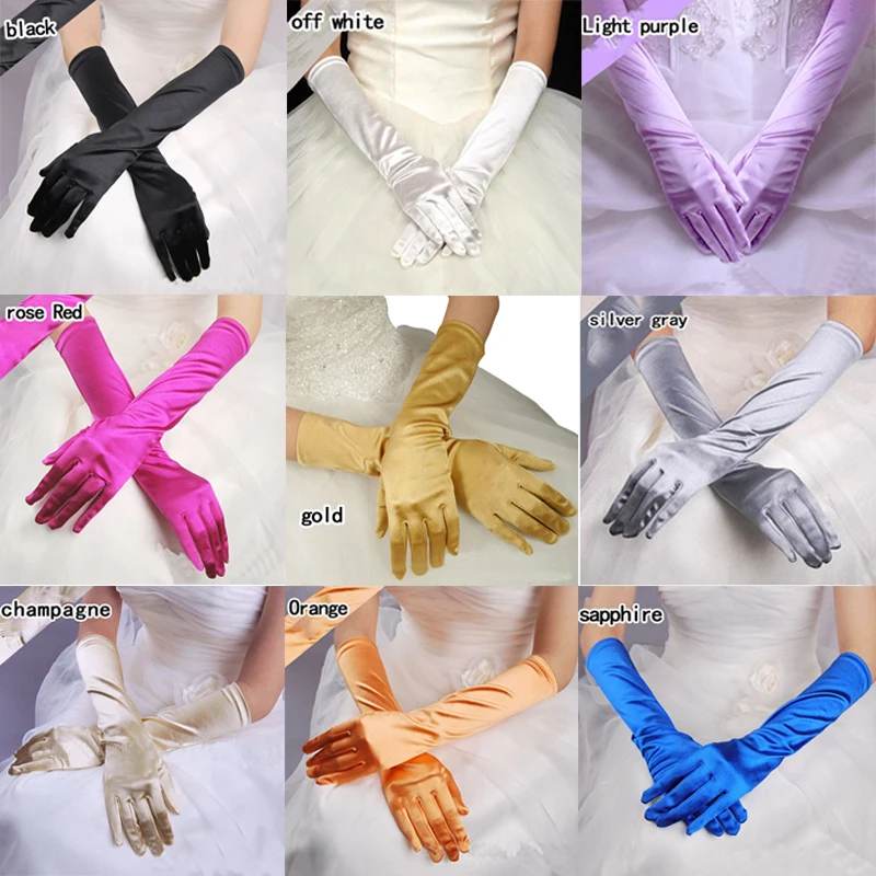 Top Trends: Variety Of Colors Bridal Wedding Accessories Gloves Bridal Dress Wedding Women's White And Red Hot Pink Gold Black Blue Bride Shoppable Styles