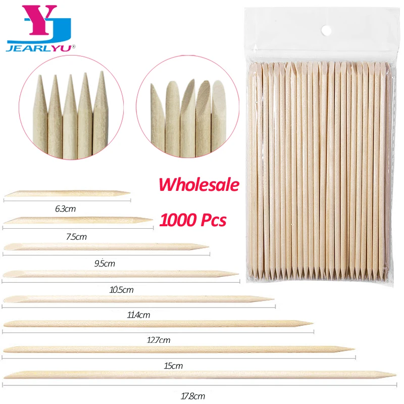 Top Trends: Wholesale 1000 Pcs Orange Wood Stick Cuticle Pusher For Manicure Pedicure Dead Skin Remove Gel Nail Polish DIY Salon Design Tool Shoppable Styles