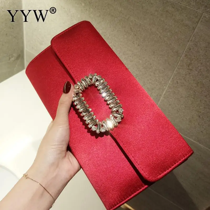 Top Trends: Silk Satin Purses And Handbags Luxury Square Rhinestone For Women Wedding Party Handbag Evening Bag Wedding Clutch Wallet Female Shoppable Styles