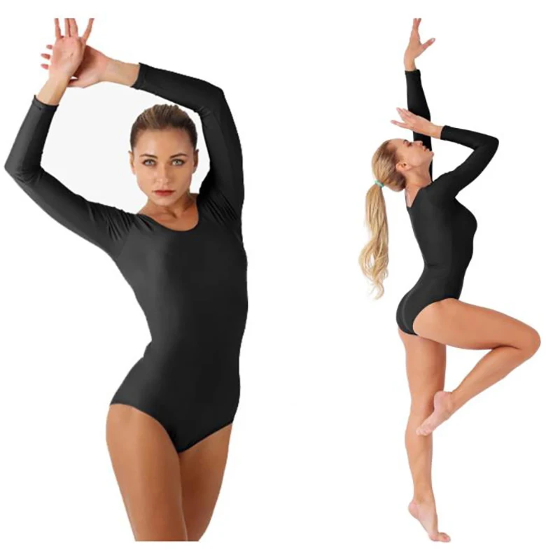 Top Trends: Speerise Adult Basic Long Sleeve Leotard Scoop Neck Spandex Ballet Dance Gymnastics Bodysuit Leotard Bodysuit Shoppable Styles