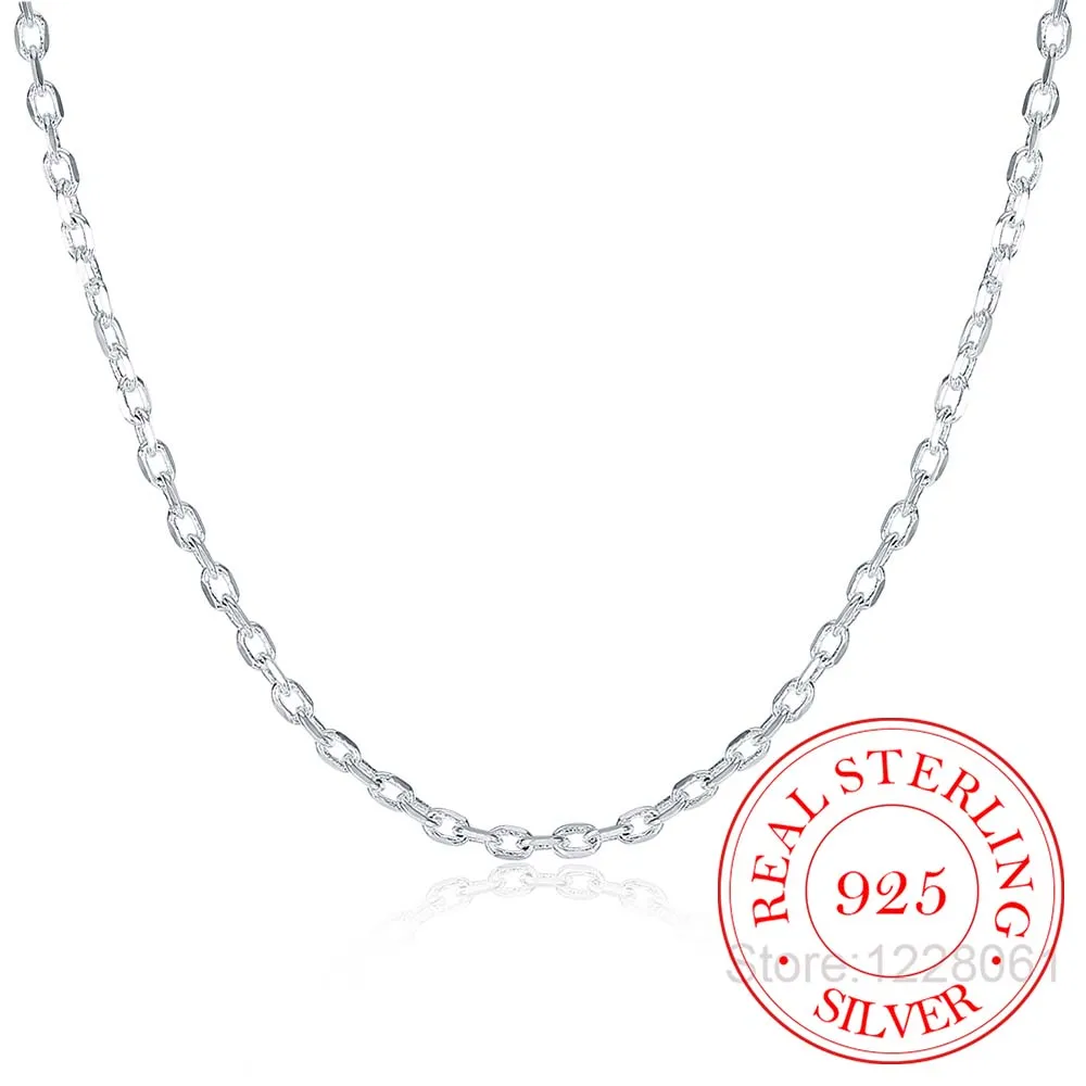 Top Trends: Woman&#039;s Fine Jewelry 925 Sterling Silver Flat ROLO Chain Necklace Charm 2MM Wide Silver Necklace 16&quot;18&quot; 20&quot; 22&quot; 24 Shoppable Styles