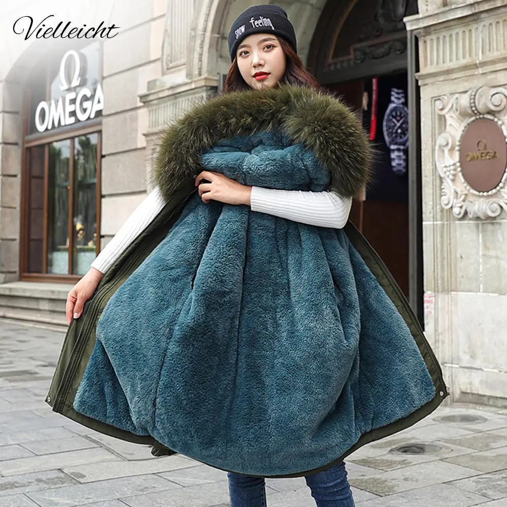 Top Trends: Vielleicht 2021 New Cotton Thicken Warm Winter Jacket Coat Women Casual Parka Winter Clothes Fur Lining Hooded Parka Mujer Coats Shoppable Styles