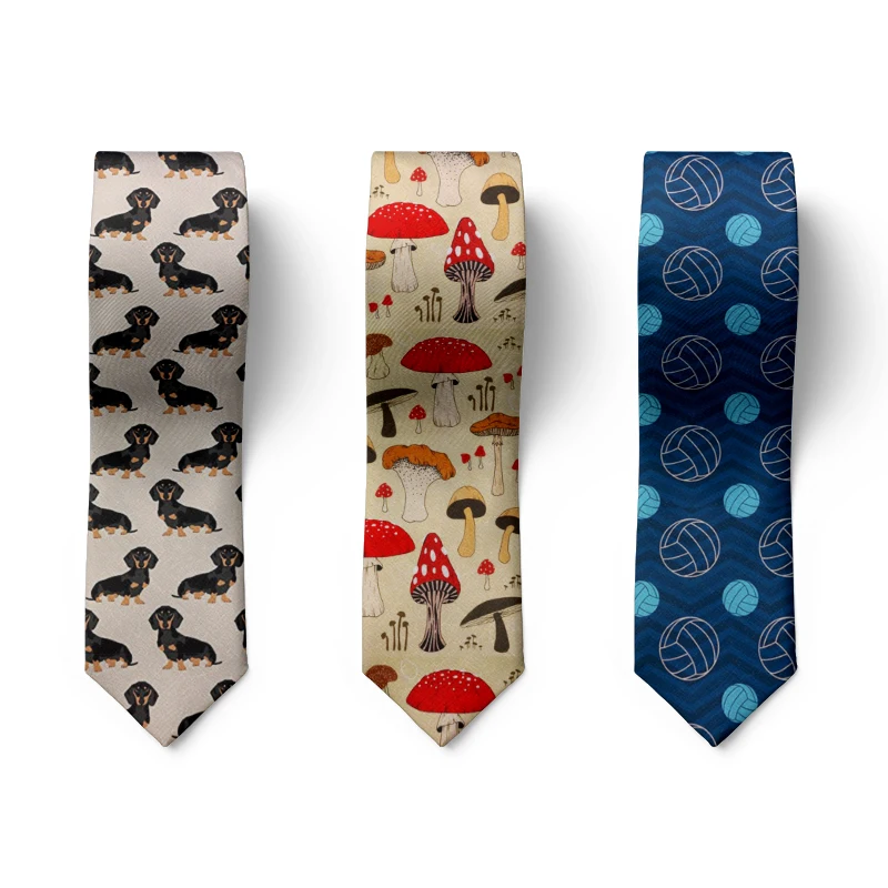 Top Trends: New Fashion 8cm Men Necktie Novelty Mushroom Dog Funny Tie For Men Wedding Business Party Casual Tie Gravata Accessories Gifts Shoppable Styles