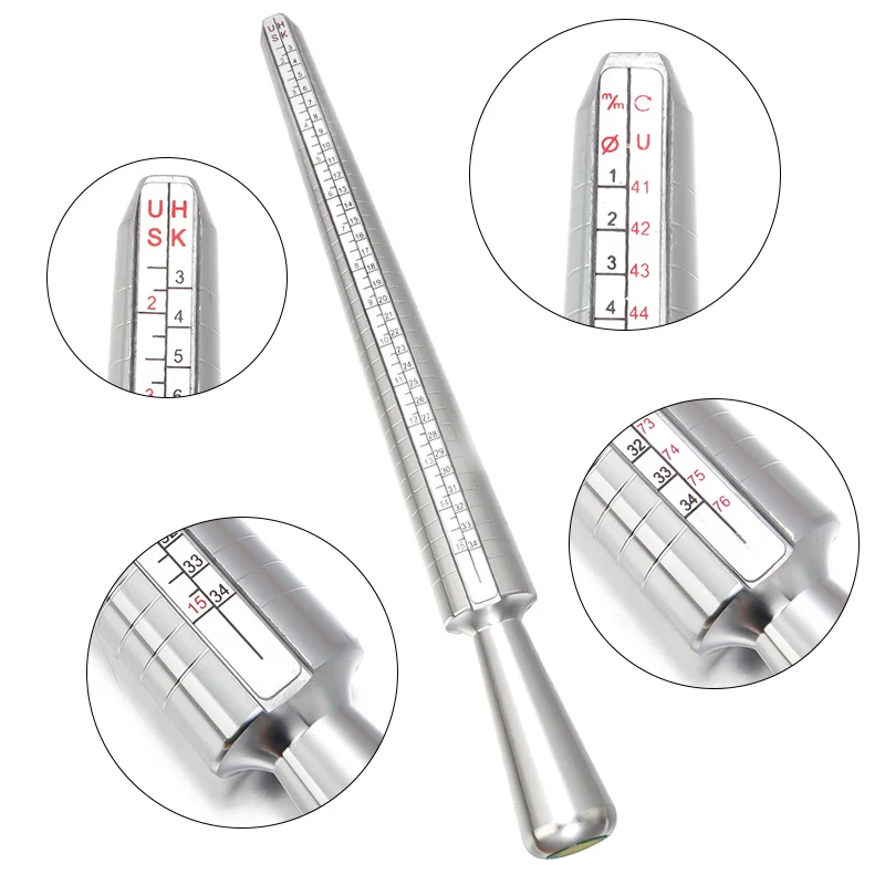 Top Trends: 1PC Metal Professional Jewelry Tools Mandrel Stick Finger Gauge Ring Sizer Measuring UK / US Size For DIY Jewelry Size Tool Shoppable Styles