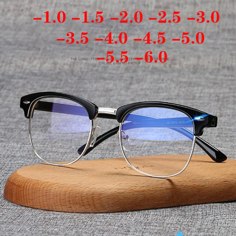 Top Trends: -1 -1.5 -2 -2.5 -3 -3.5 -4 -4.5 -5 -5.5 -6 Myopia Memory Optical Glasses Half Frame Finished Men Women Shortsighted Eyeglasses Shoppable Styles