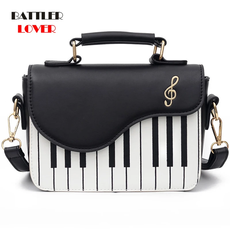 Top Trends: Cute Piano Pattern Fashion PU Leather Casual Ladies Handbag Shoulder Bag Crossbody Messenger Bag Pouch Totes Women&#039;s Flap Bolsas Shoppable Styles