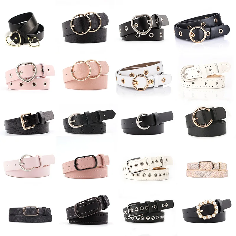 Top Trends: Hot Fashion Women PU Belt 66 Styles Metal Buckle Waistband Designer Student Wild Jeans Dress Long Waist Strap Cinturon Mujer Shoppable Styles