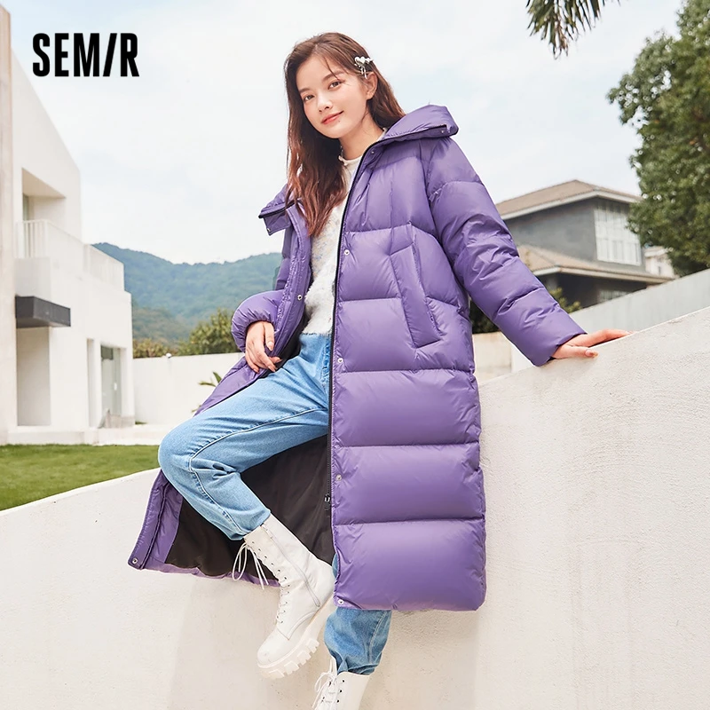 Top Trends: SEMIR Down Jacket Women Long Black Technology Waterproof Winter New Loose Basic Solid Hooded Thick Down Coat For Woman Shoppable Styles