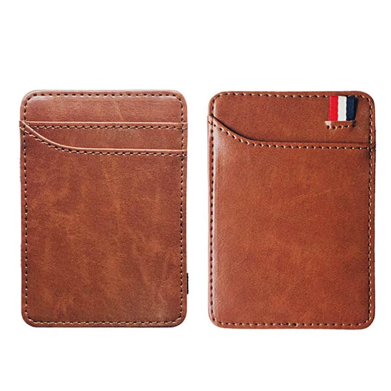 Top Trends: New Fashion Slim Men's Leather Magic Wallet Korea Designer Credit Card Holder Women Small Cash Clip Bilfold Man Clamps For Money Shoppable Styles