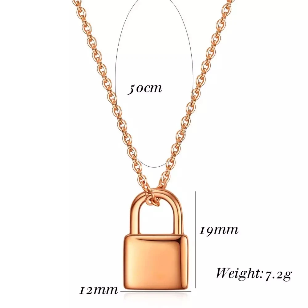 Top Trends: Customize Aesthetic PadLock Pendant Necklaces For Women Brand New Stainless Steel Rolo Cable Chain Jewelry Necklace Gifts Shoppable Styles - Image 4