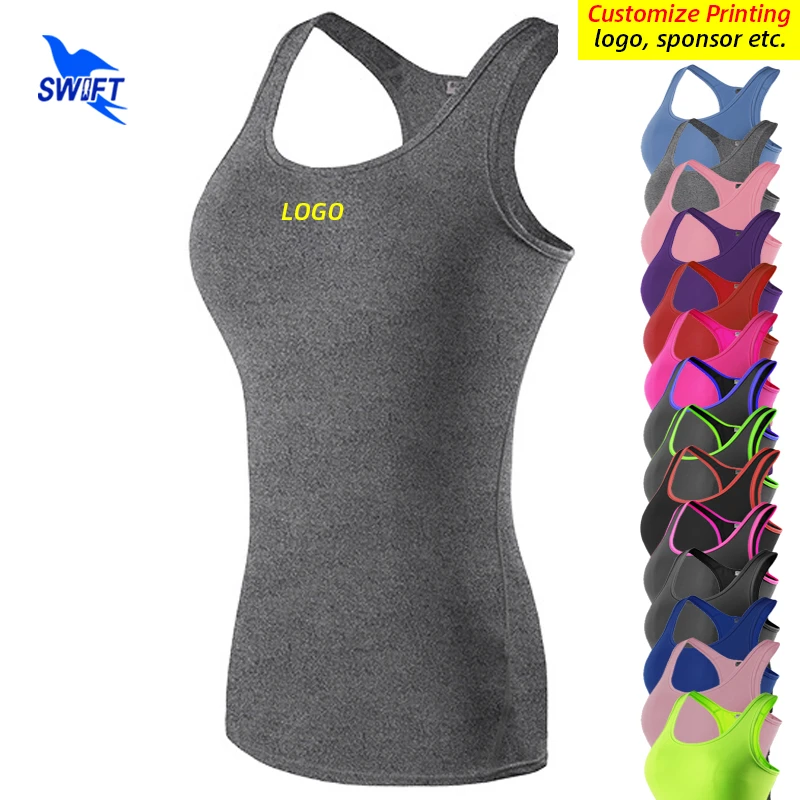 Top Trends: Quick Dry Elastic Sleeveless Running Shirt Women Compression Yoga Tank Top Gym Fitness Sportswear Vest Workout Clothes Customize Shoppable Styles