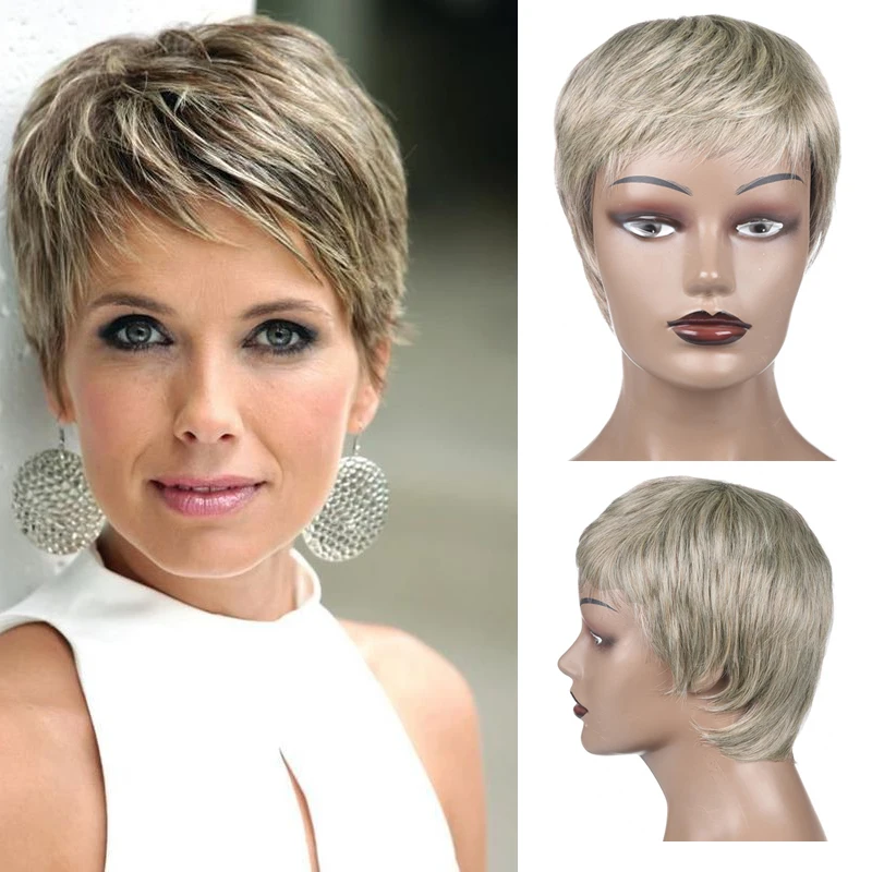 Top Trends: Woman Synthetic Wigs Black Brown Blonde Orange Color Short Pixie Wigs Layered Cut Hair Short Wig For Black Women Shoppable Styles