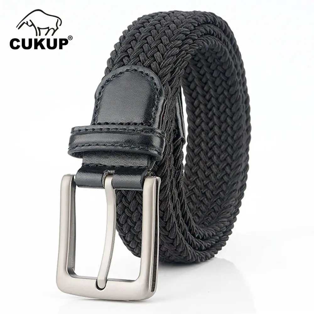 Top Trends: CUKUP Unisex High Quality New Knitted Canvas Elastic Belt Pin Styles Buckle Metal Jeans Accessories For Men Multicolor CBCK141 Shoppable Styles